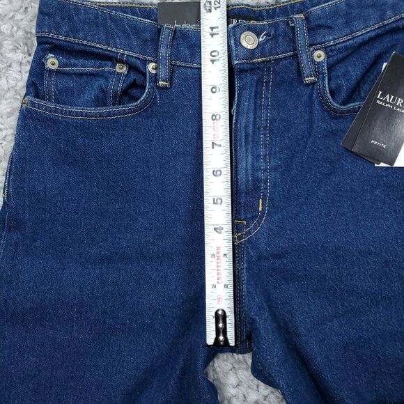 Lauren Ralph Lauren Ombre High Rise Wide Leg Crop Jeans Size 2P Petite Blue Y2K - Picture 13 of 13